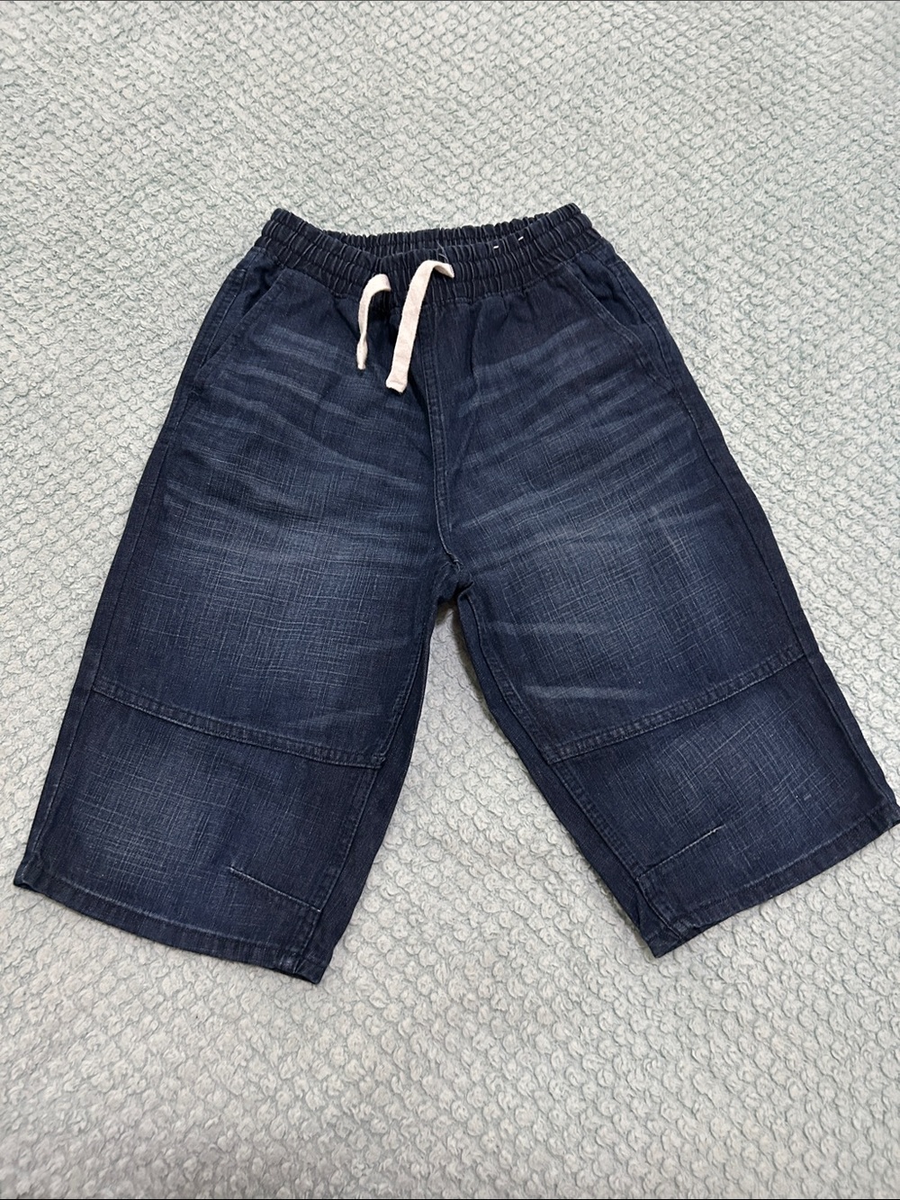 H&M Dark Blue Denim-Look Drawstring Kids Shorts